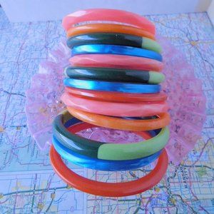 funky Retro bangle set neon bold 80s 90s statement